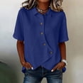 thumbnail image 6 of Women's Tops, Tees & Blouses Long Sleeve Full Print Bubble Wrinkled Retro Art Button Down Breathable Shirts Business Casual Tops for Women bovemsi, 6 of 6