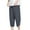 Gray, variant on Mens Pants Casual Trendy Solid Color Relaxed Fit Capri Pants Elastic Waist Drawstring Capris