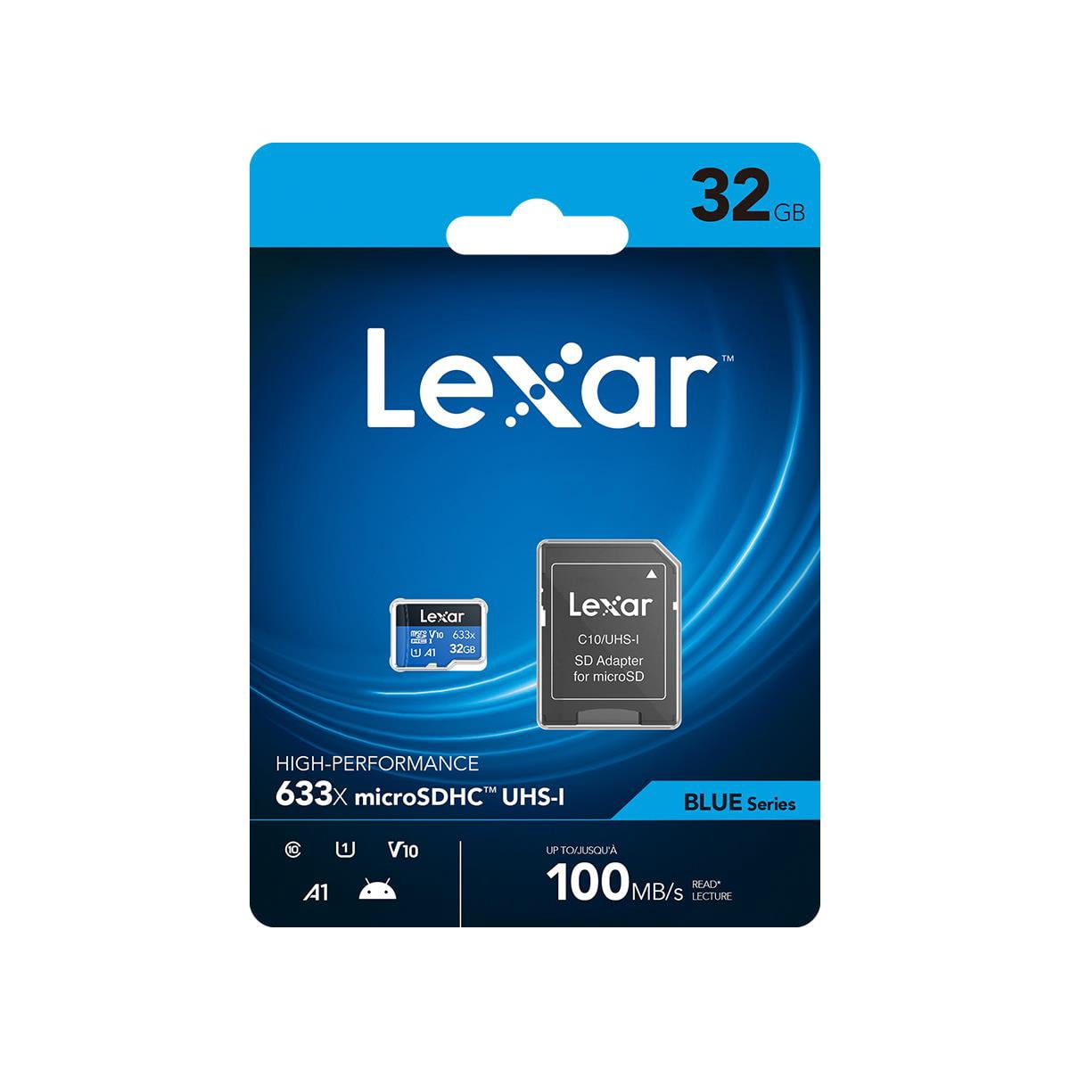 Lexar BLUE Series High-Performance 633x 32GB UHS-I microSDHC Memory Card with SD Adapter [5-Pack] With Slinger Digital Memory Card Wallet
