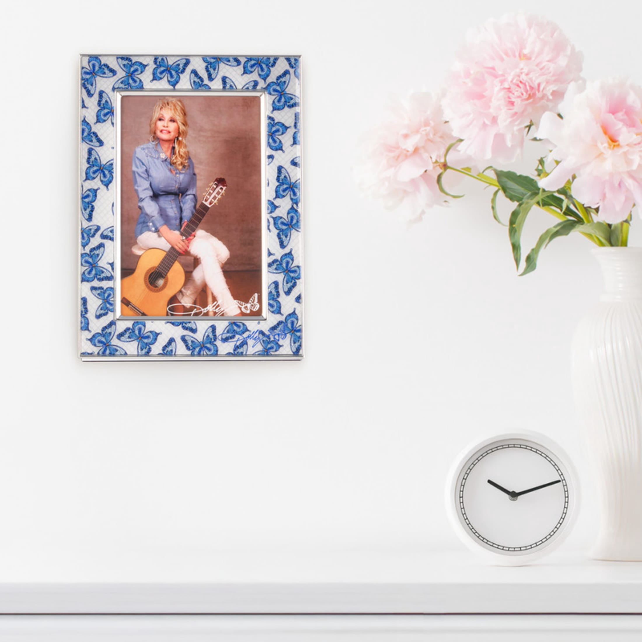Dolly Parton 5.5X7.5 in Blue Butterfly Enmel Frame - 4X6