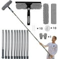 thumbnail image 5 of 20+ Feet Reach 2 in 1 Window Washing Squeegee & Duster with Extension Pole, Natubeau Window Cleaning Tool with 2 Replace Pad for Home Indoor Outdoor Window Washing, Gray, 5 of 10