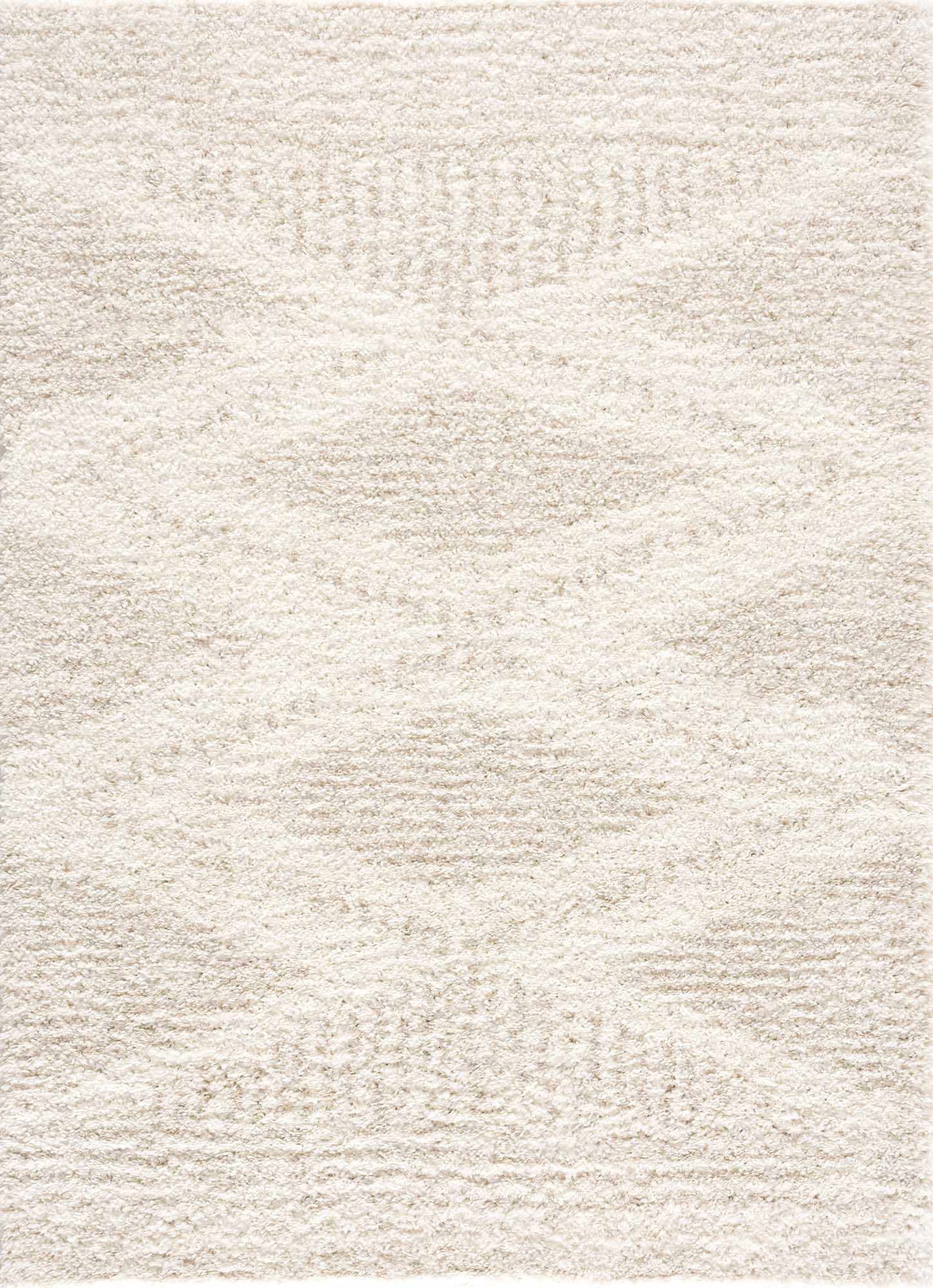 Hauteloom Galaxy Shag Living Room, Bedroom Area Rug - Bohemian, Transitional - Plush Pile - Light Beige, Cream - 4'3" x 5'7"