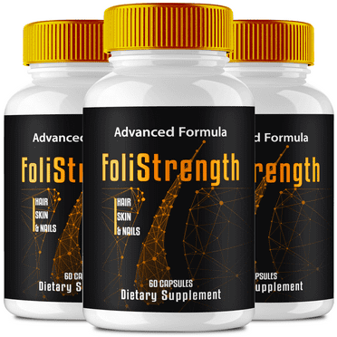 Foli Strength Hair Skin and Nails Vitamins, Foli Strength Supplement Healthy Hair Skin Nails Capsules, FoliStrength Pills Supports Hair Growth, Glowing Skin & Strong Nails Reviews (3 Pack)