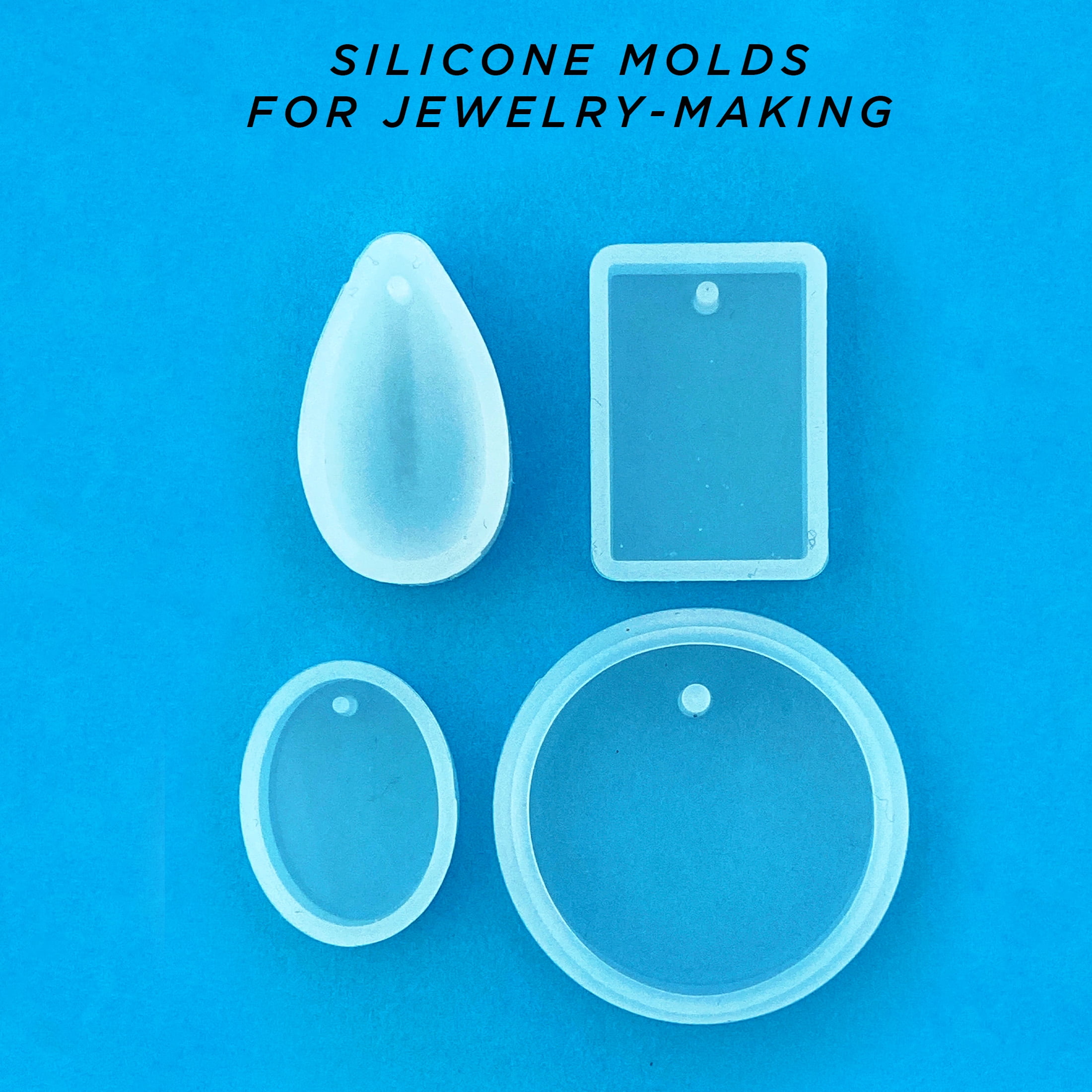 (2 pack) Blue Moon Beads UV Resin Silicone Pendant Craft Mold Set,Unisex-Teen to Adult, 4 Piece
