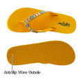 thumbnail image 2 of LSYTQRW Flip Flops Sandals for Women Bling Rhinestones Jewel High Heel Arch Support Comfortable Soft Cushion Wedge Slip-on Casual Platform Summer Thong Sandals，Pure Orange，Sizes 6, 2 of 5