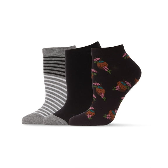 MeMoi 3-Pack Women's Coconut Drinks Bamboo Blend Low-Cut Socks - Mens - Male