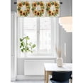 thumbnail image 5 of Kitchen Valances for Window, Spring Sunflower Leaves on Vintage Linen Light Filtering Rod Pocket Valance Curtain, Watercolor Floral &nbsp;Short Curtains Window Topper for Bedroom Living Room 60x18in, 5 of 8