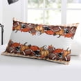 thumbnail image 5 of Fall Football Pumpkin Throw Pillow Cover 20 x 36 Inch Decorative Pillow Cover Thanksgiving Maple Orange Check Autumn Lumbar Pillowcase Seasonal Rectangle Cushion Case for Couch Sofa Bed Living Room, 5 of 7
