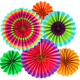 thumbnail image 2 of 12 Piezas De Abanicos De Papel Colgantes, Decoraciones Para Fiestas, Suministros Para Fiestas, Accesorios Para Fotos Para El Carnaval Del Cinco De Mayo, Taco Mexicano, Martes, Fiesta Infantil Colorida, 2 of 5