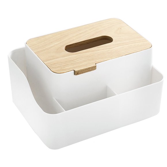EeaseMX 1 caja de pañuelos de plástico multifunción para servilletas, caja de almacenamiento para el hogar (blanca)