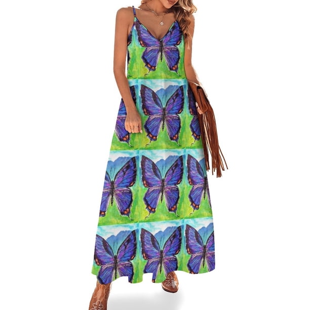 Vestido sin mangas con pintura de mariposas, ropa de verano para mujer, vestido de hadas, vestidos para mujer