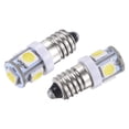 thumbnail image 1 of Uxcell 5 Dispositivos Montados en Superficie 5050 12V 1W E10 Mini Bombillas LED Luces Blancas 10 Contar, 1 of 6