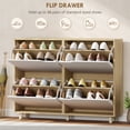 thumbnail image 4 of HOMCOM Armoire à Chaussures, Armoire de Rangement pour Chaussures avec 4 Tiroirs Basculants, Naturel, 4 of 10