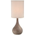 thumbnail image 2 of 360 Lighting Chalane Rustic Table Lamp 31 1/4" Tall Antique Bronze Hammered Gourd Natural Linen Cylinder Shade for Bedroom Living Room Bedside Office, 2 of 5