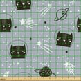 thumbnail image 2 of Ambesonne Outer Space Fabric by the Yard Upholstery, Astronaut Cats, 3 Yards, Purple Grey White, 2 of 5