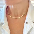 thumbnail image 2 of Gargantilla de espiga chapada en oro de 14 quilates, collar de cadena de serpiente de doble capa, collar de eslabones de cadena Figaro Paperclip de tres capas, collar de cadena de cuerda trenzada brillante para mujer, cadena de cuentas de serpiente de 2 capas, oro esquí esquí Gafas de esquí, 2 of 5