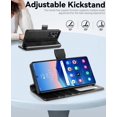 thumbnail image 4 of Ocase Compatible Con Galaxy S25 Ultra Funda Tipo Cartera De Piel Sintética Con Tarjeteros, Función Atril De Bloqueo Rfid [Carcasa Interior De Tpu A Prueba De Golpes] Funda Protectora Para Teléfono 202, 4 of 5