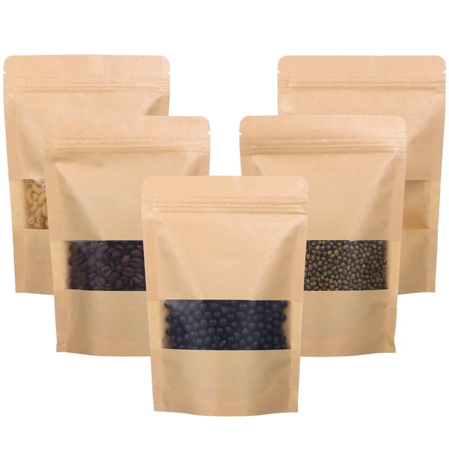 ColoMX 50 Uds. Bolsas de papel marrón bolsas de pie bolsas Kraft bolsas de café bolsas de galletas bolsas sellables para embalaje