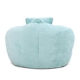 thumbnail image 5 of Giant Oversized Bean Bag Chair with Footstool - Faux Fur Shell-Shaped, Pre-Filled for Adults & Kids, Floor Sofa for Gaming, Reading, Living Room & Bedroom, 5 of 9