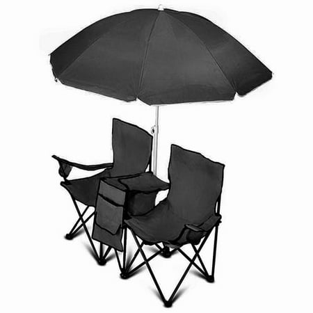 Portable Folding Picnic Double Chair W Umbrella Table Portable Folding Picnic Double Chair W Umbrella Table