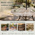 thumbnail image 6 of Round Outdoor Tablecloth with Umbrella Hole and Zipper, Brown Coastal Tablecloth with Elastic Waterproof, Nautical Coral Starfish Shell Octopus Sea Patio Table Covers for 31" - 35" Pool Tables, 6 of 9