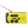 thumbnail image 2 of Radio AM/FM/WB con energía solar, manivela, linterna LED multifuncional, alarma SOS, color amarillo, 2 of 8