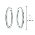 thumbnail image 3 of Bling Jewelry Womens CZ Hoop Earrings Round Solitaire Channel Set Sterling Silver Statement Hoops, 3 of 4