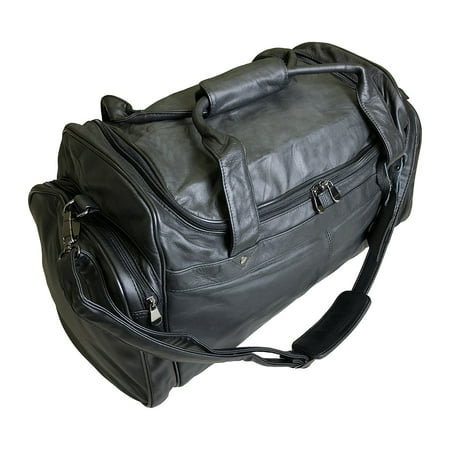 Executive Napa Leather Sport Bag, Travel,  Duffle Bag, Gym, Overnight Weekend Luggage or Carry on Airplane Underseat