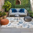 thumbnail image 2 of Ocean Coastal Outdoor Rug for Patio/Deck/Porch, Non-Slip Large Area Rug 6 x 9 Ft, Ocean Nautical Coral Shells Wooden Grain Indoor Outdoor Rugs Washable Area Rugs, Reversible Camping Rug Carpet Runner, 2 of 8