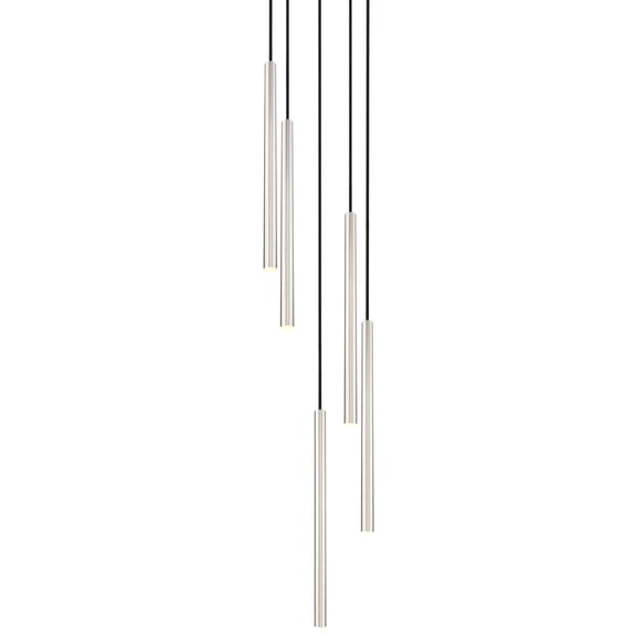 Z-Lite 919MP24-5R-BN-LED Forest 12" Wide Chandelier - Nickel