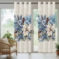thumbnail image 5 of Outdoor Curtains for Patio Waterproof, Blue Christmas Poinsettia Outdoor Privacy Panels Grommet, Xmas Botanical Balls Snowflake Rustic Blackout Outside Curtains for Porch/Cabana 54"x108", 2 Panels, 5 of 8