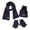 Navy, variant on Girls Boys Warm Knitting Clothes Thick Beanie Cap with Cute Pompom+Embroidery Long Scarf+Colorblocked Gloves for Winter and Fall Gray Free Size