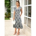 thumbnail image 4 of Vestido BerryGo Floral Maxi Viscosa Azul Marino para Mujer, 4 of 5