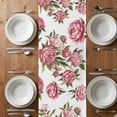 thumbnail image 6 of Pink Floral Table Runner - 70 Inch Long, Kitchen Dining Table Runner Dresser Scarves, Pastoral Botanical Leaves Farmhouse Rustic Farmhouse Decor for Coffee Tables Wedding Party Banquet, 6 of 8