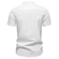 thumbnail image 6 of Men's Fashion Solid Color Business Casual T Shirt Stand Collar Short Sleeve Comfortable Stylish Tee for Work Wear Men's Oversized Tshirts Workout T-Shirt, 6 of 6