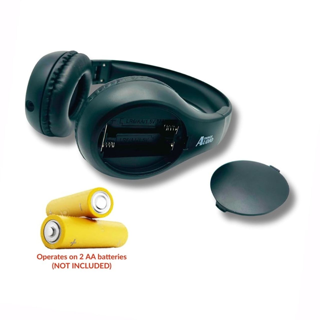 Things Audio FM Radio Headphones/Headset Pull-Out Antenna, Great Reception & Sound, Walking, Jogging, Relaxing, School, Talk Radio, Yard Work - Powered by 2AA Batteries (Not Included) - Black