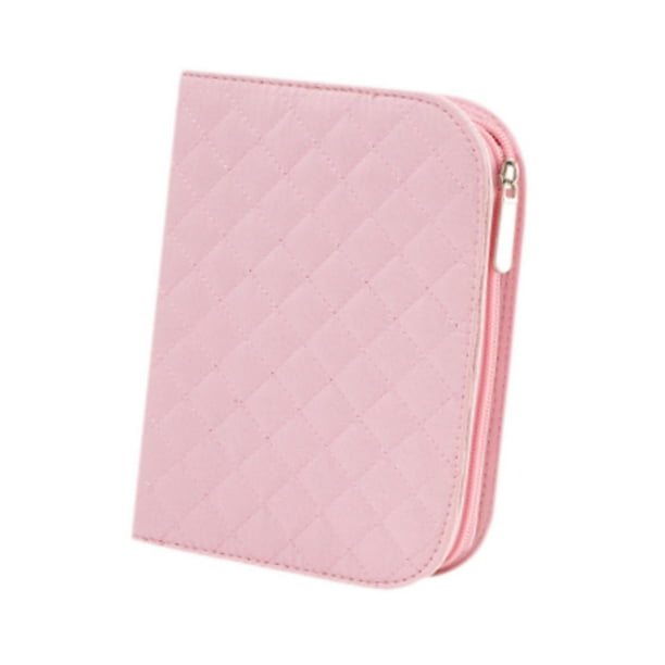 Estuche para agujas de crochet vacío Estuche para agujas de crochet Almacenamiento de costura con cremallera para varios ganchos de crochet Rosa
