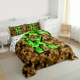 thumbnail image 3 of Manfei Letter Monogrammed K 3-Piece Full Size Comforter Sets for Teens Boys Girls,Construction Game Bedding Comforter Set,Building Blocks Lightweight Bedding Sets,Microfiber Bedroom Decor, 3 of 8