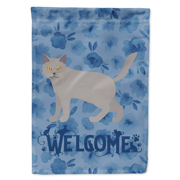 Carolines Treasures CK4849CHF Chartreux 2 Cat Welcome Flag Canvas House Size Large multicolor
