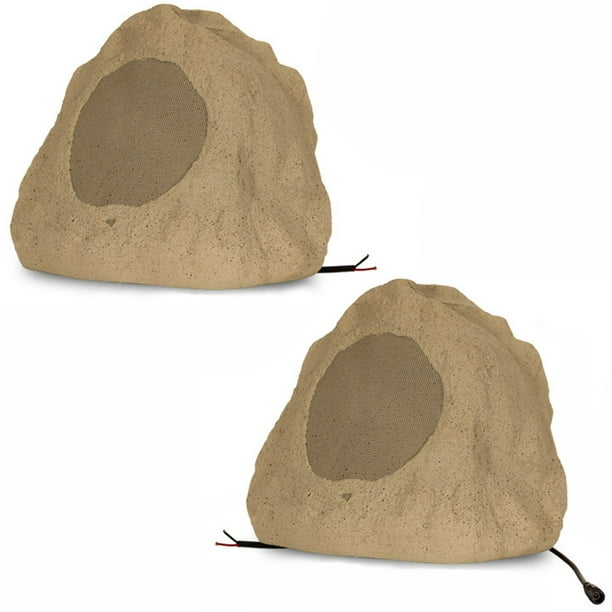Acoustic Audio Rss6bt Powered Bluetooth Indoor Or Outdoor Sandstone 6 5 Rock Speaker Pair Walmart Com Walmart Com