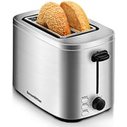 2 Slices Retro Toaster with 7 Browning Levels and Crumb Tray, 750W, Auto Pop-up Toaster with Defrosting and Warming up Function, Black Compact Toaster
