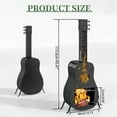thumbnail image 4 of Lisicues Outdoor Fire Pit Wood Burning, Metal Smokeless Chiminea, Guitar Shaped, Portable for Patio Backyard, Black, 4 of 8
