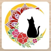 Cat Wall Stencil Floral Mandala Stencil Animal Tile Stencil Moon Drawing Stencils Patio 12x12 Painting on Wood Canvas Paper Fabric Wall Furniture DIY Template