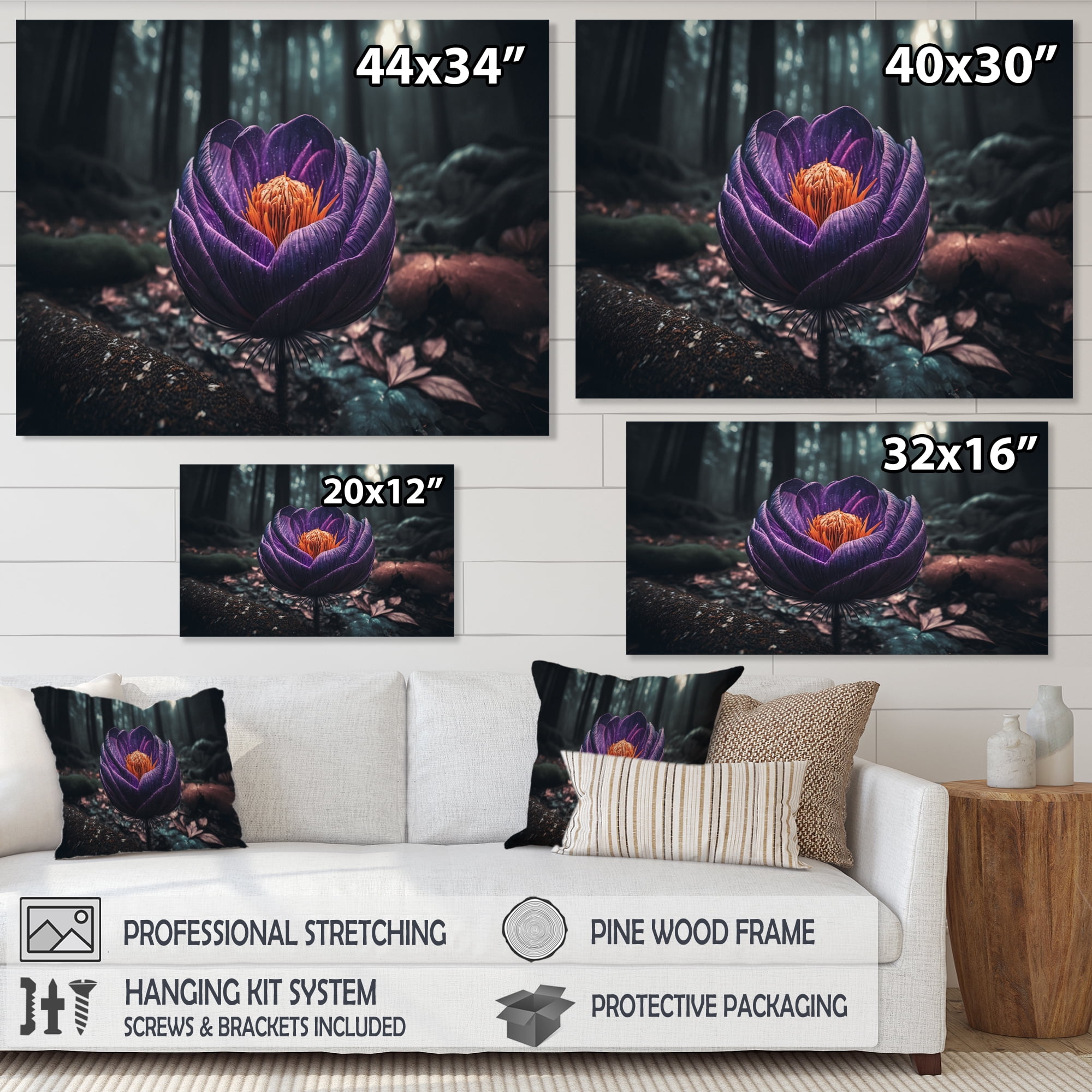 Designart A Blooming Crocus Flower In Winter I Canvas Wall Art