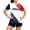 Blue, variant on Womens National Supporter Soccer V Neck Short Sleeve Country Pride Football Fan Match Day Athletic Style Top