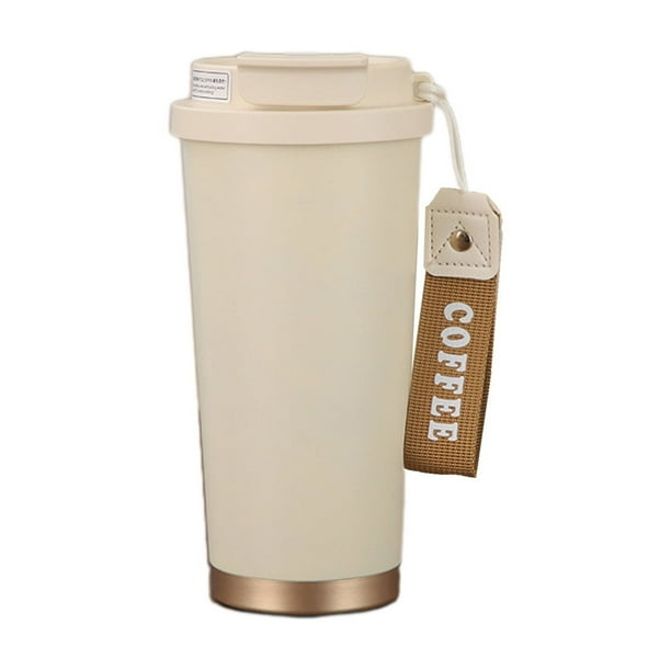 Yhmxh Utensilios de cocina Taza de agua con pajita de acero inoxidable 304 con cuerda de transporte, práctica taza de café al vacío Muebles para cocina Accesorios de cocina Mueble organizador cocina