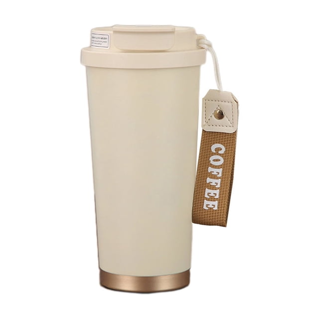 304 Stainless Steel Straw Water Cup With Carry Rope Convenient Coffee Vacuum Cup