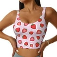 thumbnail image 2 of Picia Hand Drawn Strawberry Sports Bra for Women,Padded Strappy Sports Bras Medium Support Yoga Bra with Removable Cups,Running Yoga Bra-XX-Large, 2 of 9