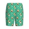 thumbnail image 5 of Easygdp Bulldog Puppy Flower Men's Short Pajama Pants, Sleep Shorts, Household Pants, Casual Pants with Pockets - 4X-Large, 5 of 9