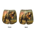 thumbnail image 5 of Lsque Realistic Style Forest Dinosaur Printed Women's Running Shorts with Liner Pockets,Elastic Quick Dry Workout Athletic Gym Yoga Shorts,Womens High Waist Shorts-Small, 5 of 9